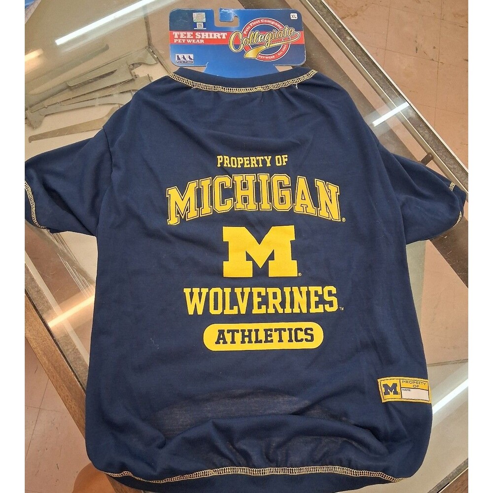 NEW! Property of Michigan Wolverines Athletics Pet T-Shirt, Size XL